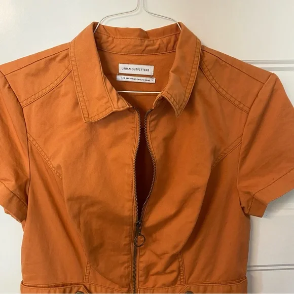 UO Orange Zip Up Romper - Picture 2 of 3